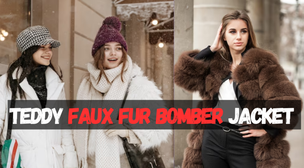 2.Teddy Faux Fur Bomber Jacket - women's black coats