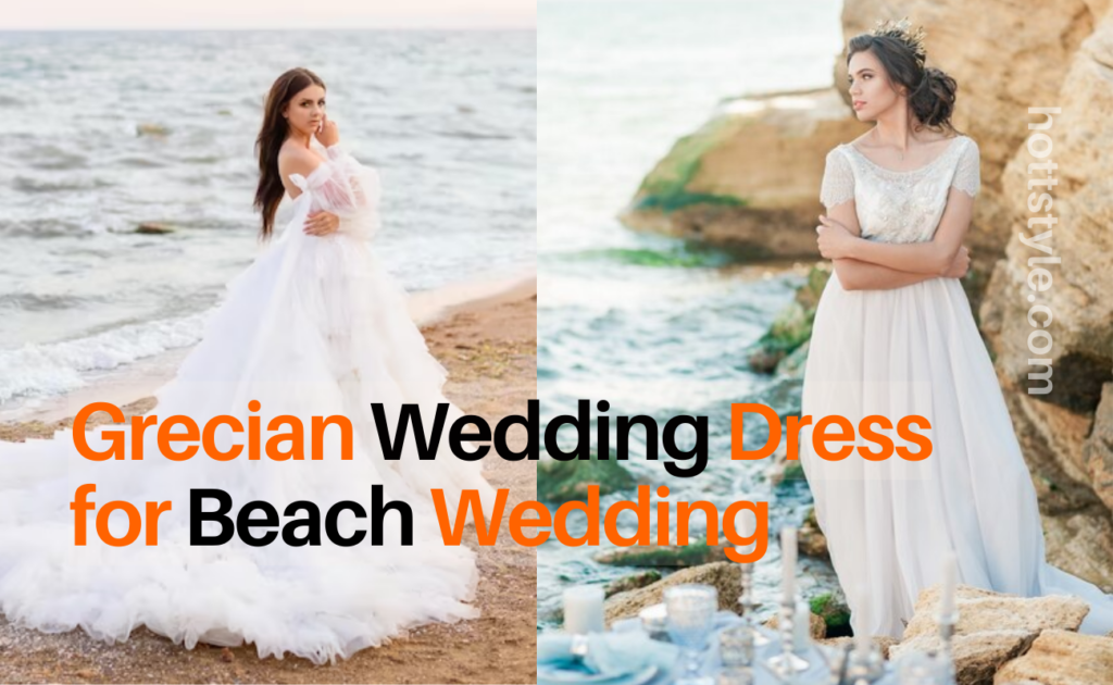 Grecian Wedding Dress for Beach Wedding in Ivory Lace
