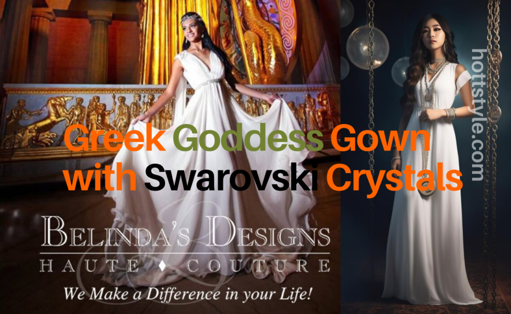  Greek Goddess Gown with Swarovski Crystals